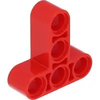 LEGO Technic: 50 Hebelarme 3x3, T-Form, 5 Achs- und Pin-Löcher, Rot