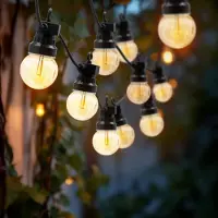 Spetebo 1.07 Outdoor Party Lights mit 20 Leuchten - Länge ca. 9,5m - Party Lichterkette außen in warmweiß