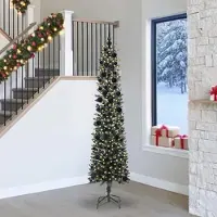 vidaXL "Schlussverkauf" Künstlicher Weihnachtsbaum(1 pc) - Kunstbaum/Tannenbaum - mit 300 LEDs mit Ständer Grün 240 cm C7501