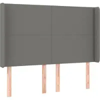 Syfax Kopfteil mit Ohren Dunkelgrau 147x16x118/128 cm Stoff