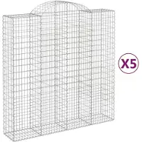 vidaXL Gabionen mit Hochbogen 5 Stk. 200x50x200/220cm Verzinktes Eisen