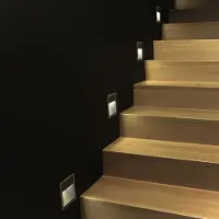 Silamp LED-Anbauleuchte Quadrat 2W 220V 55° Schwarz IP65 für Treppen - Neutralweiß 4000K - 5500K