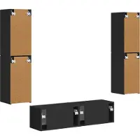 Syfax TV-Schrankset 6 pcs Schwarz Holzwerkstoff