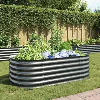 Prolenta Maison Exclusive - Garten-Hochbeet 160x80x44 cm Verzinkter Stahl Grau