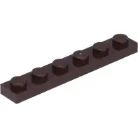LEGO 1x6 Platte 3666 - 50 Stück Dunkelbraun