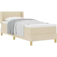 Syfax Boxspringbett mit Matratze mit Kopfteil Creme 200 x 80 cm Stoff