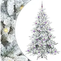 Syfax Künstlicher klappbarer Weihnachtsbaum Weiß 210 cm PVC und Stahl