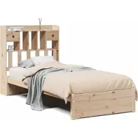 Syfax Bücherregalbett ohne Matratze 75x190 cm Massivholz Kiefer