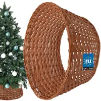 KOTARBAU Weihnachtsbaum Rock aus Weide Ø 55 cm, Naturfarbe Christbaumständer aus Rattan Natur, Weihnachtsbaumkorb, Weihnachtsbaumständer Hülle