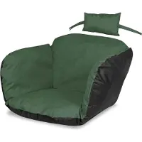 AIO Factory Gartenkissen Für Hängesessel 112X113 Storchennest Wasserdicht Dekorativer Sessel Hängekorb, Schaukel Korb + Kopfstütze Grün