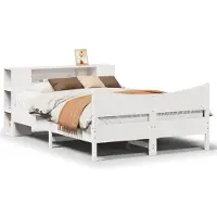 Syfax Massivholzbett ohne Matratze Weiß 140x190 cm Kiefernholz