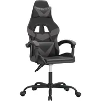 Syfax Gaming-Stuhl Schwarz und Grau Kunstleder