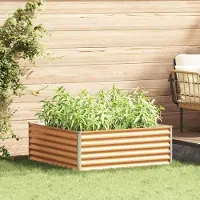 Prolenta Maison Exclusive - Hochbeet Hellbraun 98 x 100 x 36 cm Verzinkter Stahl