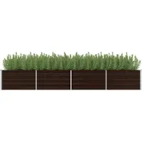 Prolenta Maison Exclusive - Garten-Hochbeet Braun 320 x 80 x 45 cm Verzinkter Stahl