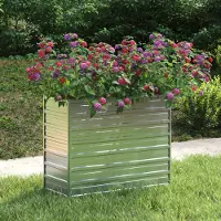 vidaXL "Rabatt" Garten-Hochbeet/Pflanzgefäß/Pflanzkübel - 100x40x77 cm Verzinkter Stahl Silber - Beete CC7852