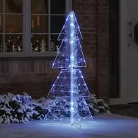 vidaXL "Schlussverkauf" Weihnachtsbaum - Tannenbaum - Kunstbaum moderne - mit 160 LEDs Blau 150 cm Acryl C13048