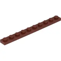 LEGO 1x10 Platten 4477 - 50 Stück Rotbraun