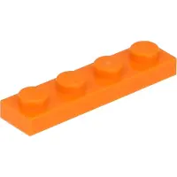 LEGO : 50 Stück Platte 1x4 in Orange