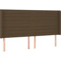 Syfax Kopfteil mit Ohren Dunkelbraun 203x16x118/128 cm Stoff