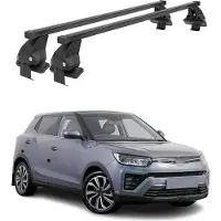 Menabo Dachträger Grundträger für Ssangyong Tivoli 2015-2023 Stahl Schwarz 2tlg
