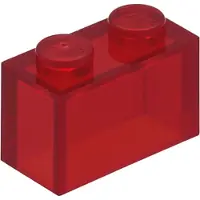 LEGO 1x2 Stein 3065 - 100 Stück Transparent Rot