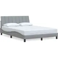 Syfax Bettgestell ohne Matratze "Hanko" Hellgrau 120x200 cm Stoff