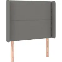 Syfax Kopfteil mit Ohren Dunkelgrau 93x16x118/128 cm Stoff