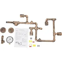 StarTech.com Industrielles Wasserrohr-Design - Wandleuchte - 5-flammig - 60 W - Dimmbar - 220 V AC - Eisen - Leuchtmittel Nicht Enthalten - Gold