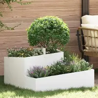 Prolenta Maison Exclusive - Garten-Pflanzgefäß Weiß 80 x 80 x 50 cm Kaltgewalzter Stahl