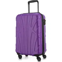 Suitline - leichtes Handgepäck 55x35x20 cm Flugzeug-Trolley 34 L Bordgepäck Hand-Koffer leicht Bord-Koffer 4 Rollen Kabinengepäck Hand Luggage TSA ,Lila