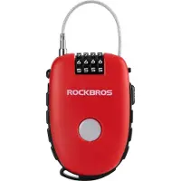 RockBros Mini Helmschloss Kabelschloss Fahrradschloss Länge 94cm rot