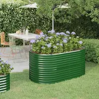 vidaXL "2026 Promotion" Hochbeet - Pflanzkasten - Verzinkter Stahl 152x80x68 cm - Grün - Beete CC10095