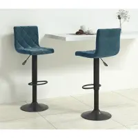 vidaXL "2026 Promotion" Barhocker 2 Stk. - Hohe Qualität - Blau Samt - Barhocker CC18720