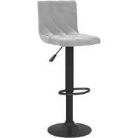 vidaXL "Winterschlussverkauf " Barhocker 2er Set - CLORIS - Barstuhl - Optimal Komfort, Hellgrau Samt - 40 x 43 x (90-111) cm - DEMöbel6821923