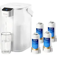 Waterdrop Instant Eletric Wasserfilter Kanne, 3.5L 3 Monate Wasserfilter Outdoor Trinkwasser System, Weiß (mit 4 757 Liter Filter)