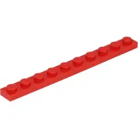 LEGO 1x10 Platten 4477 - 100 Stück Rot
