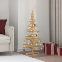vidaXL Eleganten-Stil Holz Weihnachtsbaum mit Ständer Braun 120 cm Massivholz Kiefer - Künstliche Weihnachtsbäume Hommie8722465 1parcel
