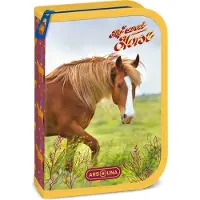 ARS UNA Schule Federmäppchen My Sweet Horse - Pferd, gefüllt, braun-gelb.grün, für Mädchen