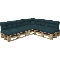 Pokar Palettenkissen mit schöner Steppung Auflage Palettensofa, Größe:8er Set, Farbe:Dunkelgrün