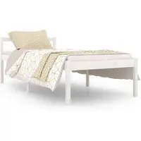 vidaXL Seniorenbett Weiß 90x190 cm Massivholz Kiefer