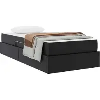 vidaXL Aufbewahrungsbett mit Matratze 2 stk. Schwarz Leder