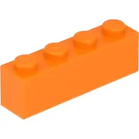 LEGO : 50 Steine 1x4, Orange
