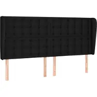 Syfax Kopfteil mit Ohren Schwarz 203x23x118/128 cm Stoff