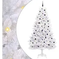 Syfax Künstlicher klappbarer Weihnachtsbaum Weiß 270 cm PVC und Stahl