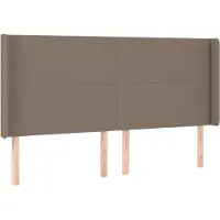 Syfax Kopfteil mit Ohren Taupe 183x16x118/128 cm Stoff