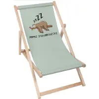 Dreamroots Liegestuhl klappbar Holz, bis zu 130 kg, Sonnenliege klappbar mit 3-stufiger Neigungsregulierung der Rückenlehne, Papas Schnarchecke