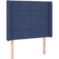 Syfax Kopfteil mit Ohren Blau 103x16x118/128 cm Stoff