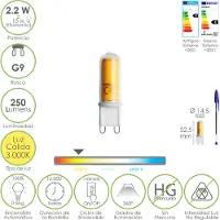 Maurer Led-Glühbirne mit G9-Gewinde. 2.2 Watt. Äquivalent zu 15 Watt. 250 Lumen. Warmes Licht (3000º K.)