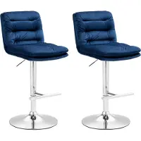 CLP 2er Set Barhocker Damar Samt chrom - creme