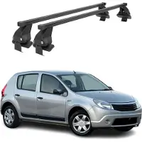 Menabo Dachträger Grundtäger für Dacia Sandero 2007-2012 50kg Stahl Schwarz 2x